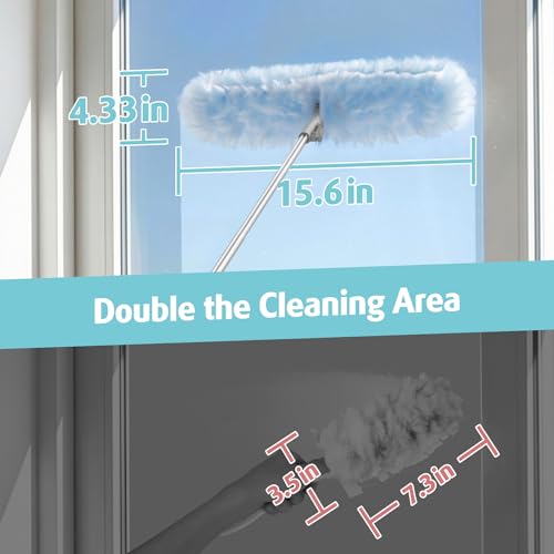 6 ft Extendable Duster Handle with 20 Refills, Compatible with Swiffer, Disposable Microfiber Dusting Pads for Home Cleaning, Ceiling, Fan, Window, Hard-to-Reach Areas - color: 20 Count+ 1 Extended Handle