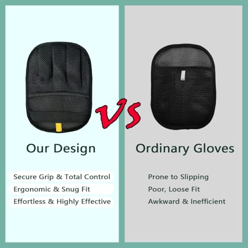 2-Pack Reusable Electrostatic Pet Hair Remover Gloves for Furniture, Carpets, Car Interiors & Auto Upholstery.