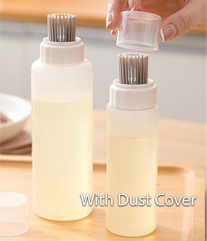 Food - Grade Silicone Oil Brush Bottle | Soft Heat - Resistant, Reusable Basting Tool With Scale, Outdoor Grill Oil Dispenser | Kitchen Squeeze Bottle, Non - Shedding (350ml 2pcs) - size: 350ml 2pcs