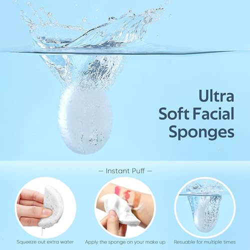 GAINWELL 100PCS Compressed Facial Sponges, Cleansing, for Personal Spa Esthetician Use, White - color: White, size: 1 Count (Pack of 100)
