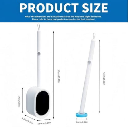 Disposable Toilet Brush Set with Wall-Mounted Holder - Disposable Cleaning Brush with Replaceable Heads for Bathroom, Hygienic Toilet Cleaning Tool Kit (White & Blue) - color: 60 Replacement Brush Heads