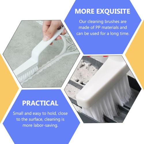 Homoyoyo Crevice Cleaning Brush Set 5pcs White Plastic Bristle Floor Gap Window Track Cleaning Tool for Home Kitchen Groove and Corner Dirt Removal