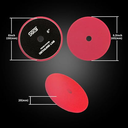 SGCB Thin Foam Polishing Pads Buffer Pads Hook and Loop Buffing Foam Pads Sponge Polish Pad 4Pcs Coarse to Fine-for DA&RO Polisher Compounding, Polishing, Finishing and Waxing