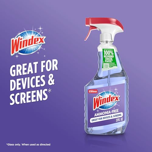 Windex Glass and Window Cleaner Spray Bottle, Ammonia Free, Packaging Designed to Prevent Leakage and Breaking, Surface Cleaning Spray, Crystal Rain Scent, 23 Fl Oz - size: 23 Fl Oz (Pack of 1)