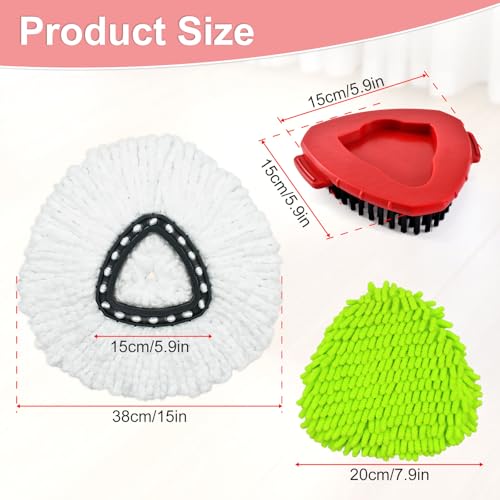 Mop Heads Replacement for Ocedar, Mop Replace Head for Ocedar EasyWring 1 Tank, Microfiber Spin Mop Refills, Include 4 Spin Mop Replacement Head Deep Cleaning Machine Washable with 2 Scrubber Mop Head - size: 4 Mop Head & 2 Upgraded Scrubber