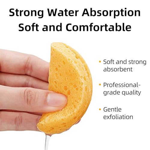 120-Count Compressed Facial Sponges|Kickleen 100% Natural Cellulose Cosmetic Spa Sponges for Daily Facial Cleansing|Makeup And Mask Removal|Exfoliating|Skin Massage|Pore Exfoliation (120Count(Yellow)) - color: 120 Count(yellow)