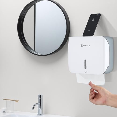 Paper Towel Holder Dispenser Wall Mount,Multifold/Trifold/C Fold Hand Towel Dispenser,Commercial Paper Towel Dispenser for Bathroom Tissue Dispenser,Large Capacity 200 Sheets (White-3010) - color: White-3010
