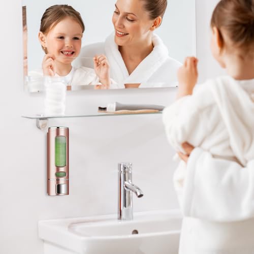Single Wall Mounted Hand Soap Dispenser, 13.5oz/400ml Pink Bathroom Shower Dispenser Refillable Liquid Lotion Soap Dispenser for Bathroom Kitchen Hotel (Pink) - color: Pink