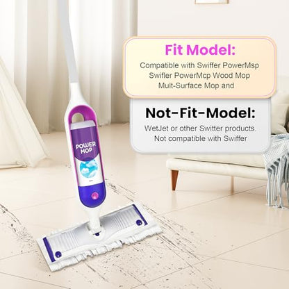 Pure Realm 40 Cout Power Mop Pads Refills for Powermop , Multi-Surface Disposablen swiffer Power Mop Pads，Unscented Spray Cleaning Repalcement Pads Refill - color: Purple 40 Mop Pads