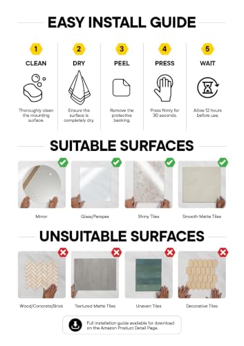 TOOLETRIES Arnold Silicone Shower Hook, Adhesive Hooks for Inside Shower, Waterproof Bathroom Organizer for Scrubbers, Loofahs, Towels & Bathroom Accessories, Removable & Reusable - Charcoal