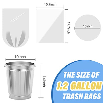 Small Trash Bags, Magesh 1.2 Gallon Trash Bags/Garbage Bags, Strong Wastebasket Liners for Bathroom Bedroom Office Trash Can, 200 Counts - style: 1.2 Gallon 200 Transparent