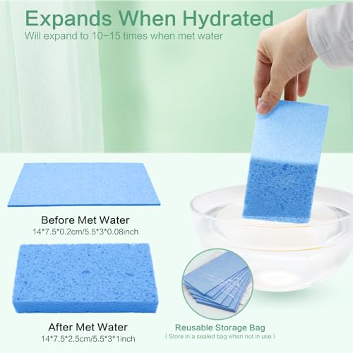 Large Cellulose Sponges, Kitchen Sponge for Dish, Thick Heavy Duty Scrub Pads, Non-Scratch Scrubber for Household/Cookware/Bathroom/Office/Boat 5.5" x 3" x 1" (7 Pack) Blue - color: Blue