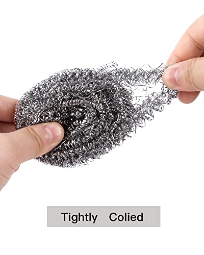 12Pcs Steel Wool Scrubber Pads for Cleaning Dishes, Pans, Pots, Ovens, Grills, Sinks - Stainless Steel Scrubbers for Kitchen, 12 Pack - size: 12Pcs 20G