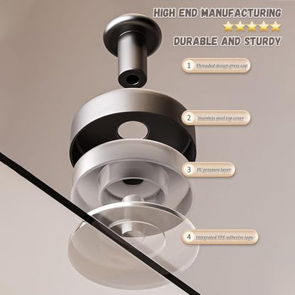 Kairsya Towel Hooks for Bathroom No Drill, Suction Cup Hooks for Shower Waterproof, Adhesive Wall Hooks for Glass Tile Marble Black, 2 Pack Black - color: Black