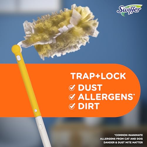 Swiffer Duster Kit with 3 ft Extendable Handle, Heavy Duty Dusting Starter Kit with 3 Refills, for Ceiling Fans, Vents and Hard to Reach Places (Pack of 6) - size: 4 Piece Set (Pack of 6)