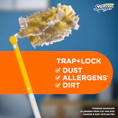 Swiffer Duster Kit with 3 ft Extendable Handle, Heavy Duty Dusting Starter Kit with 3 Refills, for Ceiling Fans, Vents and Hard to Reach Places (Pack of 6) - size: 4 Piece Set (Pack of 6)