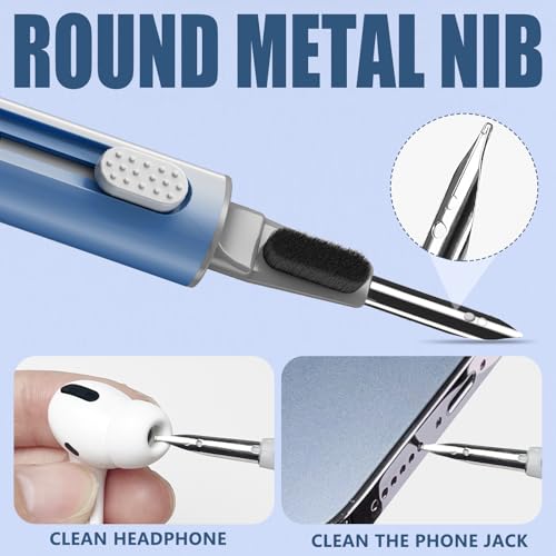 Inesore Cleaner Kit for Airpods Pro 3 2 1 Series,Multi-Function Cleaning Pen Tool for Earbuds Headphone iPhone Camera Electronic Devices,with Soft Brush Flocking Sponge -Deep Blue - color: B4-Deep Blue
