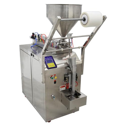 INTSUPERMAI Automatic Liquid Paste Filling Packaging Sealing Machine 10-100ml Stainless Steel Automatic Quantitative Paste Liquid Filling Machine for Shampoo Toothpaste Honey Oil Milk 110V