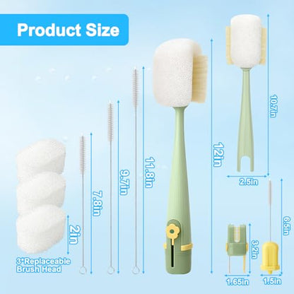 XANGNIER 5 in 1 Bottle Cleaning Brush Set,Multifunctional Water Bottle Brush and Straw Cleaner Brush,Cleaning Tool Kit for Owala/Stanley/Yeti/Simple Modern Tumbler Cup Accessories,Kitchen Gadgets - size: 7 pack