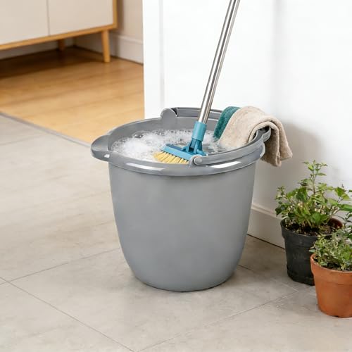 10 Qt. Spout Pail Classic Titanium with Comfortable Handle, Durable Multi-Purpose Pail for Household Cleaning & Storage