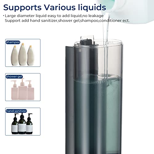 Pollock Shampoo and Conditioner Dispenser Wall Mounted, Shower Soap Dispenser 2 Chamber No Drill, Shampoo Dispenser for Shower, Body Wash Dispenser for Bathroom, Large Capacity, (Black 1 Chamber) - color: Black 1 Chamber