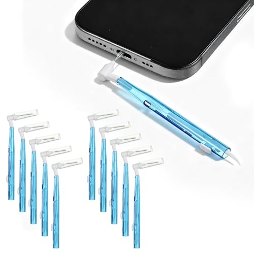 10Pcs Cell Phone Cleaning Kit, Dual Head Multifunction Anti-Clogging Nylon Brushes Hook Cleaner, Mini Cleaning Kits for 16 17 Pro Max Charging Port, Phone Speaker, Earphone, Tablet, Camera, Keyboard