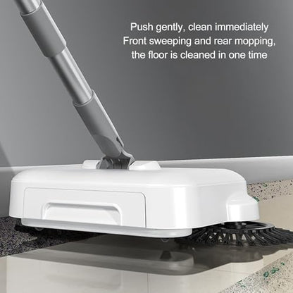 Manual Floor Sweeper, Lightweight Quiet 360 Degree Range Hand Push Sweeper, Broom Vacuum with Foldable Design Stainless Steel Rods for Hard Floors Wood Tile Pet Hair