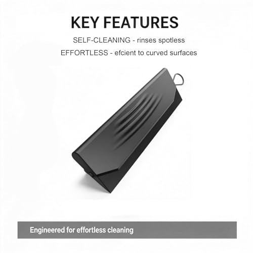 Silicone Shower Squeegee, Multi-Purpose Window Squeegee with Aluminum Spray Bottle & Hook, Non-Slip Ergonomic Handheld Glass Squeegee for Bathroom Tile, Car Window Cleaning