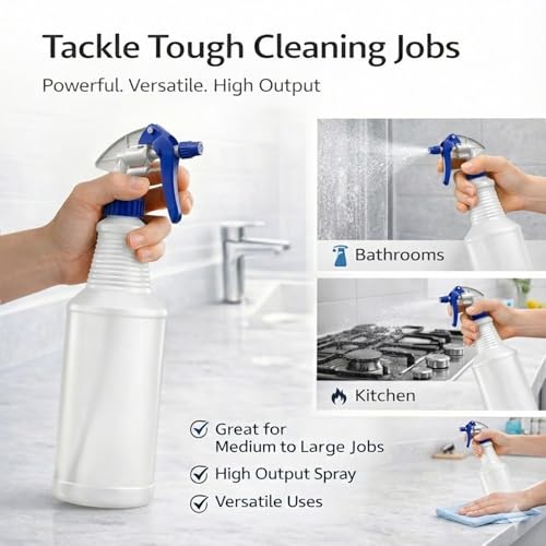 Bar5F Professional Sprayer 24-Ounce - 20 Foot Spray, Bleach Resistant, Adjustable Nozzle, All-Purpose, 3-Pack