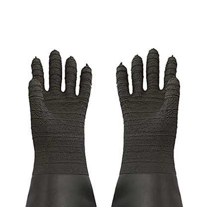 Heavy Duty Sandblasting Gloves Rubber Gloves for Sandblaster Protective Safety Work Black Striped Glove - color: Black