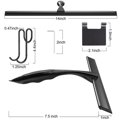 14'' Shower Squeegee, TOOVEM Squeegee for Shower Glass Door for Glass Doors, Windows, Bathroom, Car Windshield, Black - style: Black 14 inch