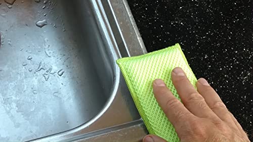 NoStench Washable Kitchen Sponges, Microfiber Dish Sponges, 4 Pack | Non-Scratch, Machine Washable Reusable Sponge for Dishes, Pots, Pans, Stainless Steel and Non-Stick Cookware