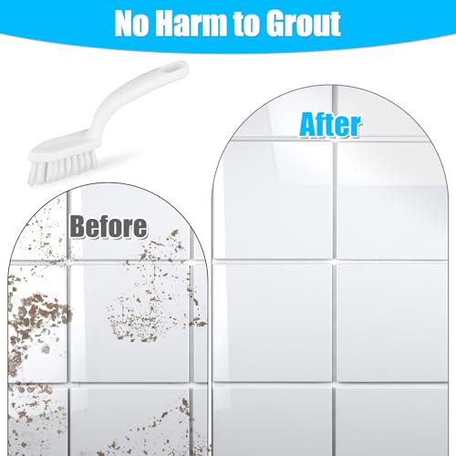 NQEUEPN 2pcs Grout Cleaner Brush for Tile Floors, V-Shaped Handheld Stiff Shower Gap Cleaning Scrubber with Hard Bristles, Grout Brush for Shower Tile, Door Groove Gap, Bathroom, Kitchen, Window