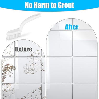 NQEUEPN 2pcs Grout Cleaner Brush for Tile Floors, V-Shaped Handheld Stiff Shower Gap Cleaning Scrubber with Hard Bristles, Grout Brush for Shower Tile, Door Groove Gap, Bathroom, Kitchen, Window