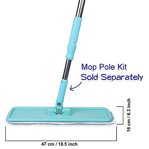 Microfiber Replacement Mop Pad, 18" x 6" Wet & Dry Home & Commercial Cleaning Refills, Reusable Floor Mop Pads (6 Pack) Blue - color: Blue