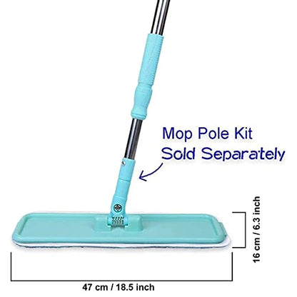 Microfiber Replacement Mop Pad, 18" x 6" Wet & Dry Home & Commercial Cleaning Refills, Reusable Floor Mop Pads (6 Pack) Blue - color: Blue