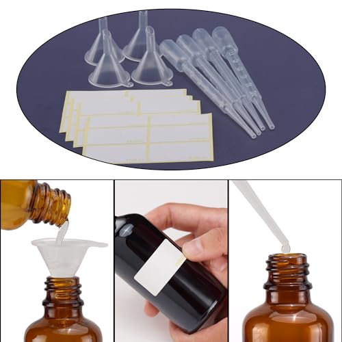 YIZHAO Amber Glass Spray Bottles 1oz, with Small Fine Mist Spray, Metal Cap, Refillable for Essential Oil,Travel,Cleaning,Perfume,Aromatherapy,Makeup – 24 Pcs - color: Amber, size: 30ml-24