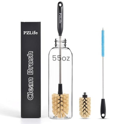2-in-1 Water Bottle Brush, Water Bottle Cleaner & Straw Brush Cleaning Scrubbing Brush 15 in Long Bottle Brush Detachable Head Multi-Function Cleaning Brush Homework Cleaning Brushe - color: 3pcs/Brown