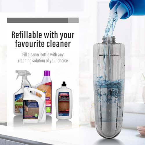 Microfiber Hardwood Floor Spray Mop with 3 Pads & Refillable Bottle | 400+ML refillable bottle, 360° swivel head, wet mopping & dry sweeping for hardwood, tile, laminate and sealed wood floors. - color: Purple