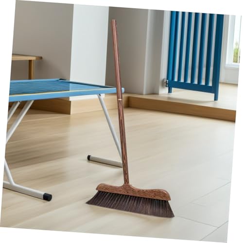 Garneck Wooden Patio Cleaning Broom with Long Handle Soft Bristles Floor Sweeper for Indoor and Outdoor Use Scratch Decking Scrub Brush for Courtyard and Garage Cleaning