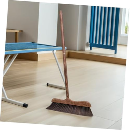 Garneck Wooden Patio Cleaning Broom with Long Handle Soft Bristles Floor Sweeper for Indoor and Outdoor Use Scratch Decking Scrub Brush for Courtyard and Garage Cleaning