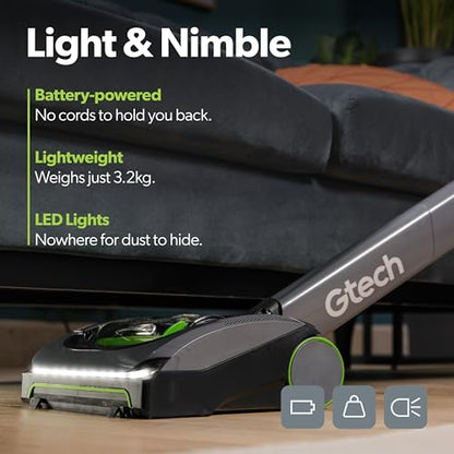 Gtech AirRAM MK2 Cordless Vacuum Cleaner with Powered Brush Head - Perfect for Carpet and Hardwood Floors - Rechargeable 22v Li-ion Battery - Lightweight (7 lbs.) - style: AirRAM2 - Cordless Upright