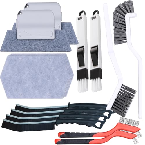16PCS Crevice Cleaning Brush Set - Multi-Purpose Grout Cleaner Brush for Deep Cleaning Gap, Hard Bristle Scrub Brushes Tools, Cleaning Supplies for Household Use,Window, Kitchen, Bathroom - size: 16Pcs