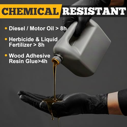 TitanFlex Heavy Duty Black Industrial Nitrile Gloves with Raised Diamond Texture, Latex Free (6mil/8mil) - color: 02 8mil (100ct), size: XX-Large