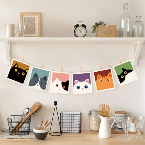 Cute Cat Swedish Dish Clothes Pack of 6, Reusable, Absorbent Hand Towels for Kitchen, Bathroom and Cleaning Counters Cellulose Sponge Cloth - color: Cat