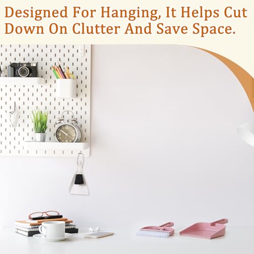 uxcell 2 Pcs Mini Dustpan and Brush Set, Small Broom and Dustpan Set for Office Tabletops Sofas Keyboards Home Cleaning Tool, White/Orange Pink - color: White/Orange Pink