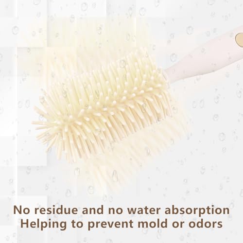 3-Pack Silicone Baby Bottle Brush, Bottle Cleaner, with Convenient Hang Up, Food Grade Silicone, Effortless Scrubbing Cleaning Brushes for Long Narrow, Sports, Baby Bottles (Latte)