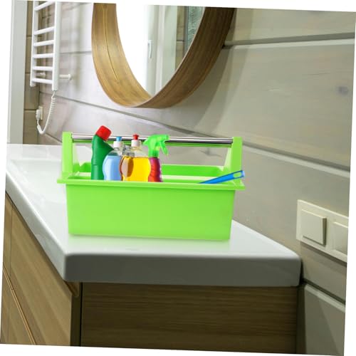 Plastic Cleaning Basket Multi-use Storage Basket for Cleaning Supplies Tools Handheld Organizer Handle Lightweight