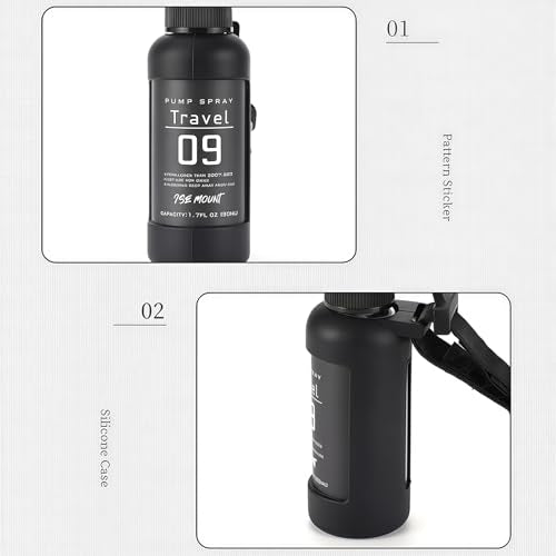 50ml Outdoor Spray Bottle - Portable Leakproof Mister with Silicone Cover & Carabiner, Fine Mist Water Sprayer for Plants, Travel, Hair Care and Cleaning Solutions