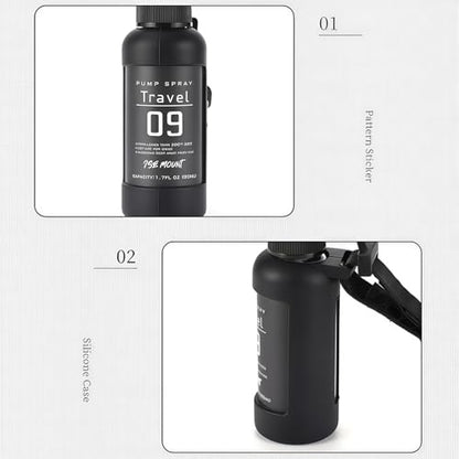 50ml Outdoor Spray Bottle - Portable Leakproof Mister with Silicone Cover & Carabiner, Fine Mist Water Sprayer for Plants, Travel, Hair Care and Cleaning Solutions